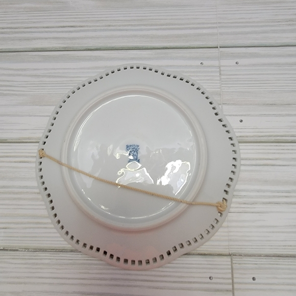 Bavaria Schumann Arzberg Germany Reticulated Plate Pheasants Pink Roses 5 1/2" - Picture 7 of 14